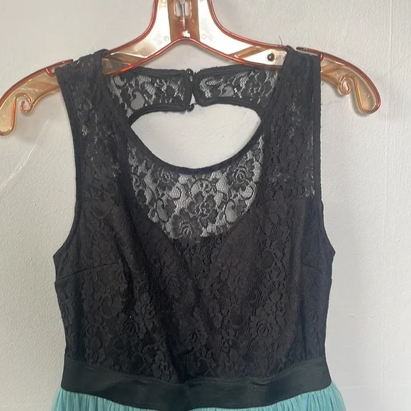 Wet Seal Size 5 black cut out lace top blue tulle Y2K dress whimsigoth fairy - Picture 2 of 7
